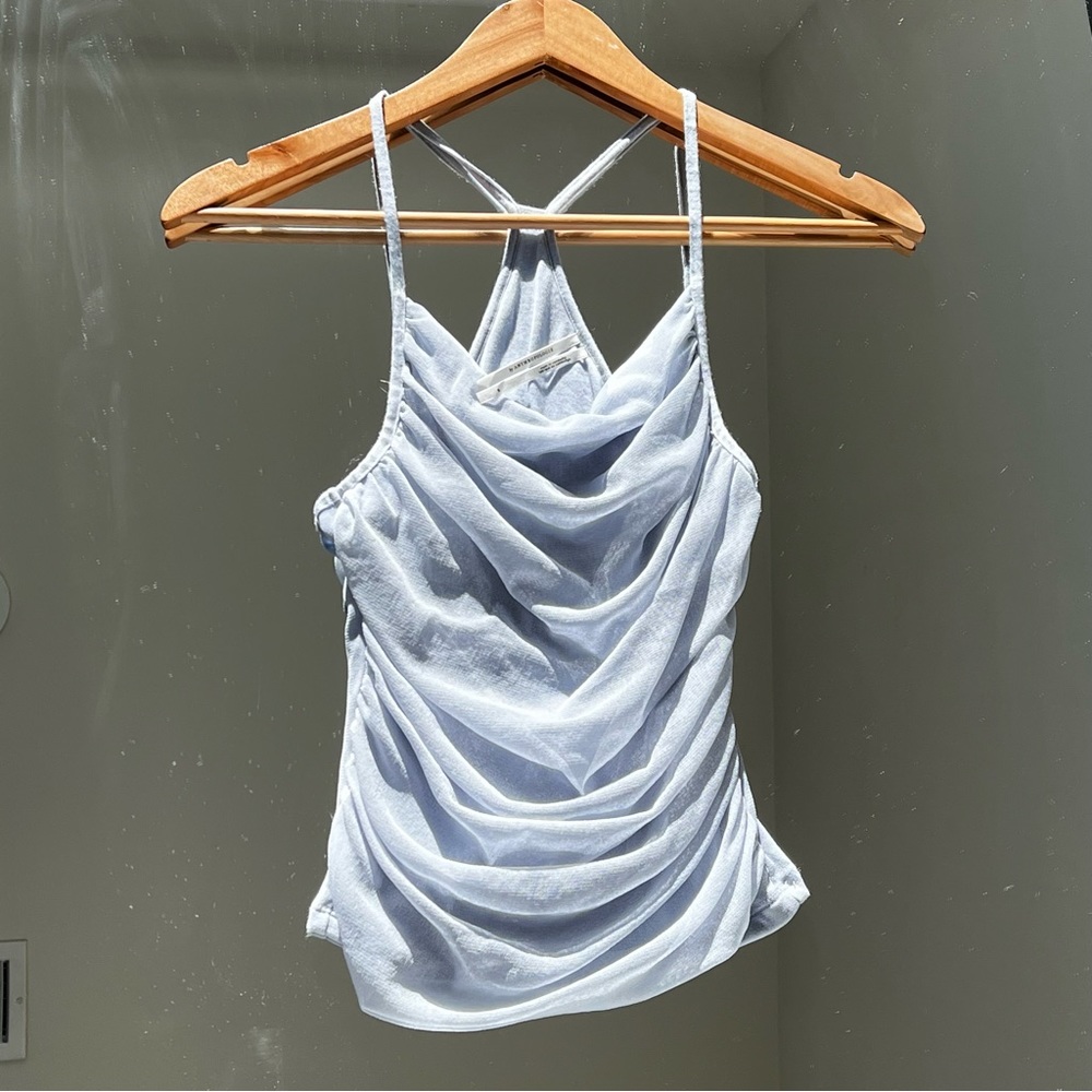 Anthropologie Cowl Neck Racer Back Baby Blue Cami
